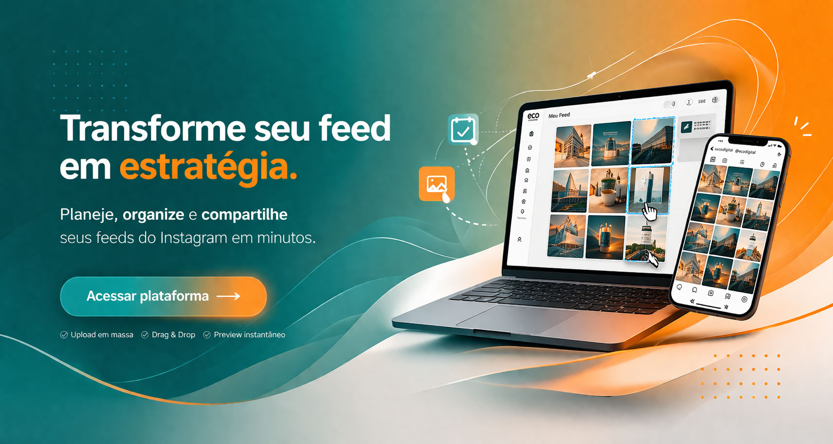 Eco Feed Simulador de Feed do Instagram Gratuito Banner Mobile